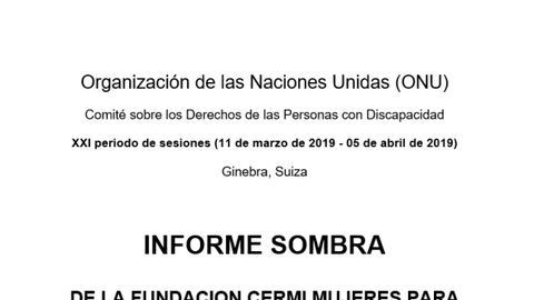 Portada del Informe Sombra Fundación CERMI Mujeres