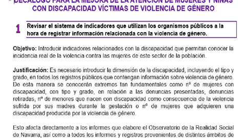 decálogo para la mejora de la atención de las mujeres con discapacidad víctimas de violencia de género