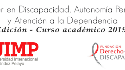 Logotipo de la VI edición del máster de “Discapacidad, autonomía personal y atención a la dependencia”