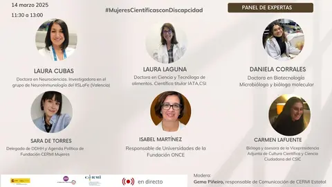 Infografia con las imágenes de las ponentes que van a participar