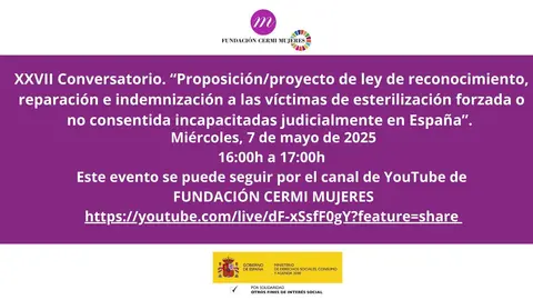 Infografía Conversatorio de FCM. Logotipo de FCM e IRPF