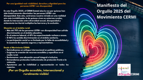 Infografía del Manifiesto del Orgullo CERMI 2025
