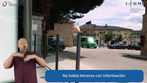 Imagen de una dársena de autobús. Aparece el ILSE y el subtitulado