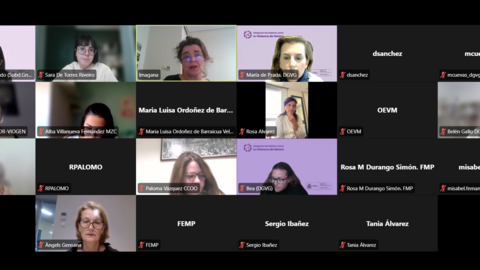 Imagen de la reunión virtual de FCM con el grupo de trabajo por el pacto de Estado