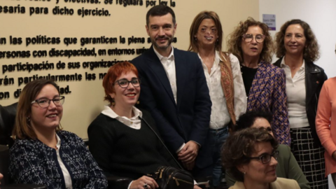 Imagen de la reunión del Consejo Nacional de Discapacidad. Aparece el ministro Bustinduy, este jueves en el Pleno del Consejo Nacional de la Discapacidad.