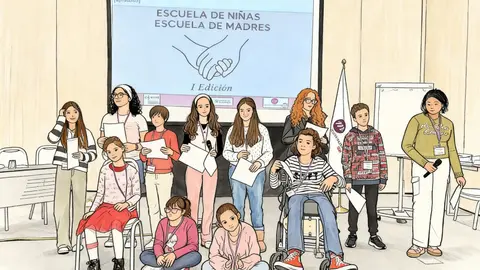 Dibujo de las integrantes del Consejo de Participación de Niñas y Adolescentes de Fundación CERMI Mujeres