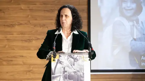 Imagen de Ana Peláez en el discurso del Premio Nacional de Discapacidad
