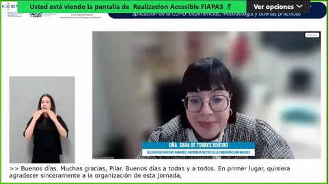 Imagen de Sara De Torres durante su intervenci&oacute;n