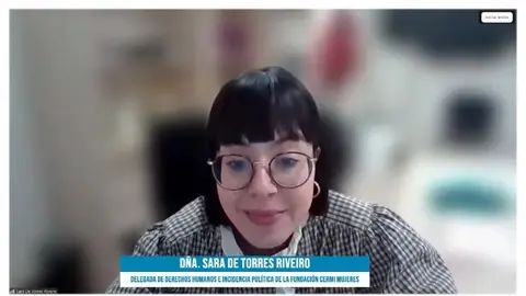 Imagen de Sara De Torres durante su intervenci&oacute;n