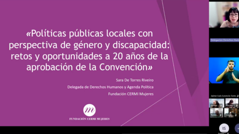 Imagen de la presentaci&oacute;n de Sara De Torres para el webinario ofrecido por el COCARMI