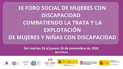 Infograf&iacute;a del IX Foro Social. Aparecen los logotipos de CERMI y FCM 20 a&ntilde;os CRPD adem&aacute;s de los logotipos financiadores