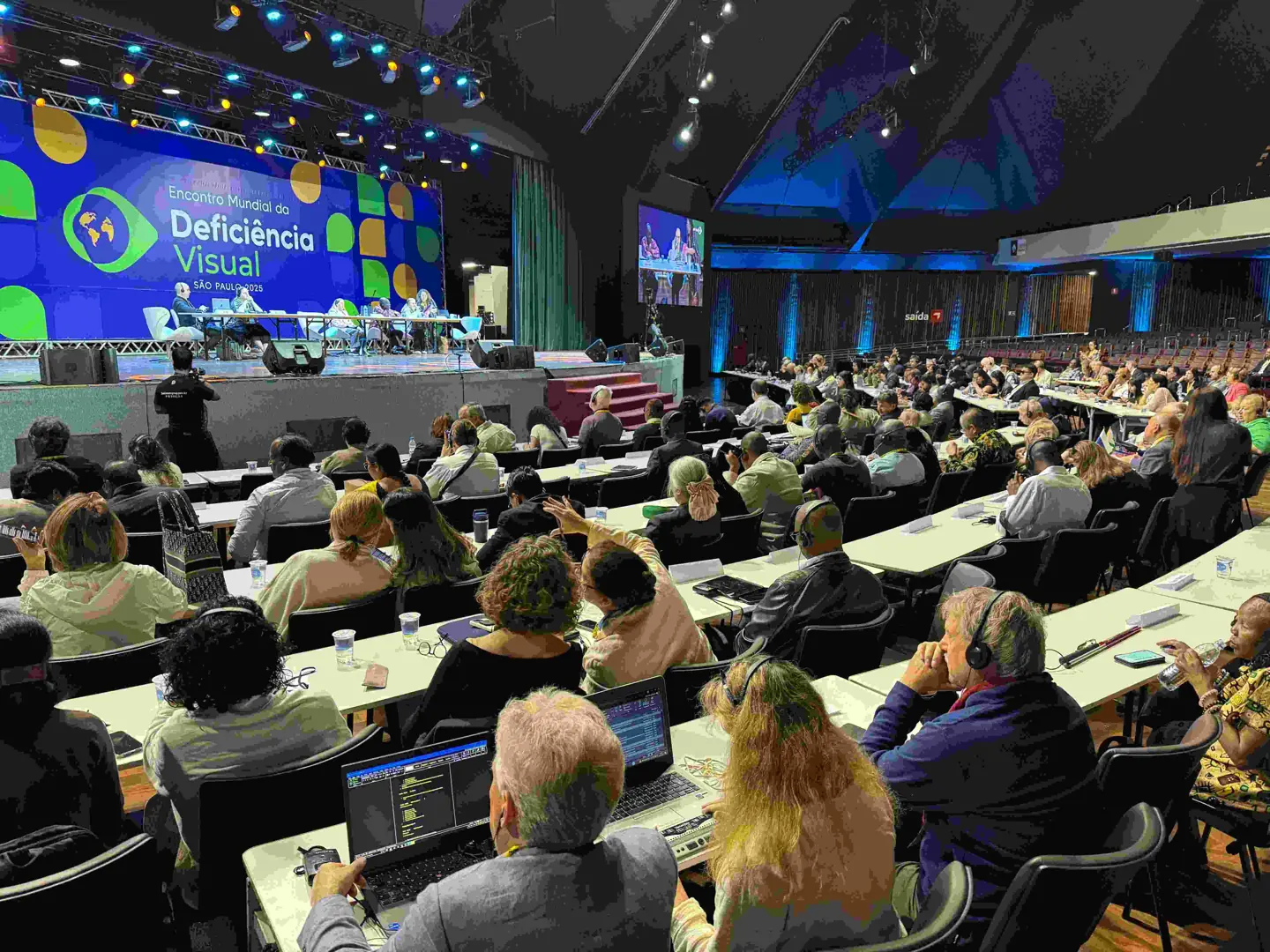 Imagen de la sala el 5 de septiembre, durante la XI Asamblea General de la UMC, celebrada en el marco de la Cumbre Mundial de la Ceguera en São Paulo (Brasil).